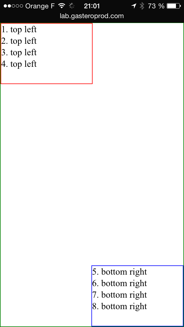 The page rendering in portrait mode with reduced browser chrome